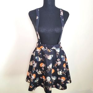 Hot Topic Haikyu Skirt Womens Juniors M Suspenders Black Novelty Chibi Char